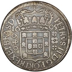 640 Réis - Pedro II Narrow Crown, Bahia Mint