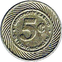 5 Cent Gaming Token - Motorcity Casino Detroit, Michigan