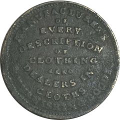 Hard Times Token - Mahonys Wholesale Clothes Boston, Massachusetts
