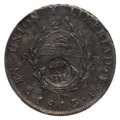 8 Reales - Isabella II Countermark on Argentina 8 Reales