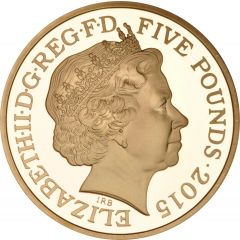 5 Pounds - Elizabeth II Battle of Waterloo, Gold Proof