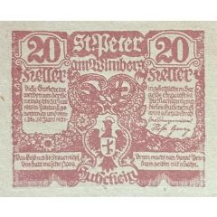 20 Heller Sankt Peter am Wimberg 1920