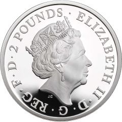 2 Pounds - Elizabeth II White Lion of Mortimer, Silver Proof