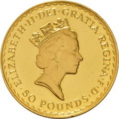 50 Pounds - Elizabeth II 3rd portrait, 1/2 oz Fine Gold