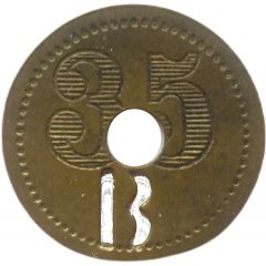 35 Pfennig Werth-Marke, with cutout `B`
