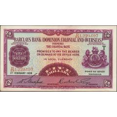 5 Dollars Barclay`s Bank