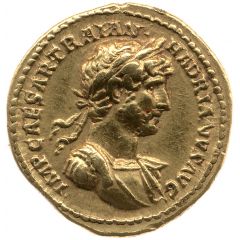 Aureus - Hadrian P M TR P COS III, Hercules