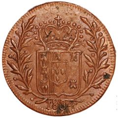 10 Réis - Maria II Pattern, Damão Mint