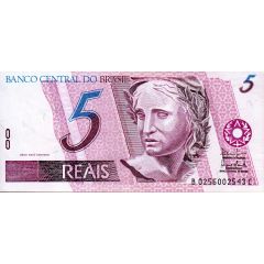 5 Reais 1st. Family, Watermark `Effigy`