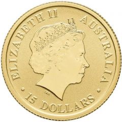 15 Dollars - Elizabeth II 4th Portrait - Kangaroo - Gold Bullion Coin