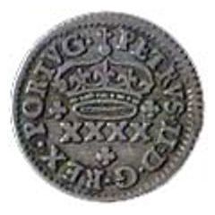 2 Vinténs - Pedro II Prince crown, Lisbon mint