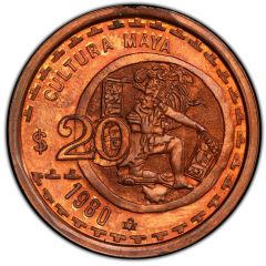 20 Pesos Pattern; Jugador de Pelota; Uniface; Copper