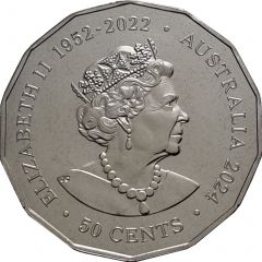 50 Cents In the name of Elizabeth II, 6th Portrait - Year of the Dragon