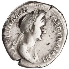 Denarius - Plotina CAES AVG GERMA DAC COS VI P P ARA PVDIC, Pudicitia
