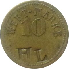 10 Pfennig Wert-Marke, Countermarked `HL`