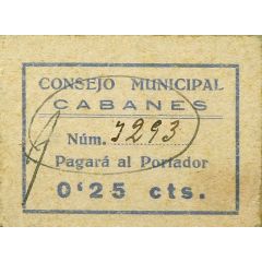 25 Céntimos Cabanes