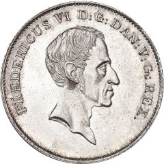 1 Rigsbankdaler / 1/2 Speciedaler - Frederik VI Type 2, broken neck cut