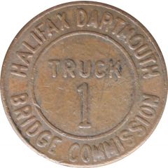 Toll Token - Halifax Dartmouth Bridge Commission Truck 1, Bronze