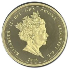 5 Pounds - Elizabeth II 65th Ann. Coronation, Gold plated