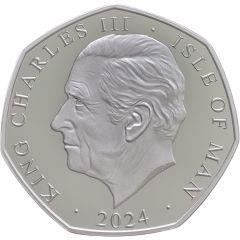 50 Pence - Charles III King`s First Year - Coronation, Silver 5oz