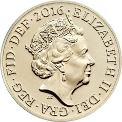 1 Pound - Elizabeth II 5th portrait, Last Round Pound