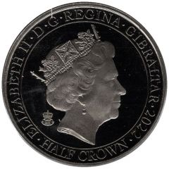 1/2 Crown In the name of Elizabeth II, Devoted to Your Service, Black Gold Plated