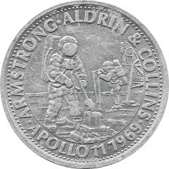 Shell Token - Man in Flight #20 - Armstrong, Aldrin and Collins, Apollo 11, 1969