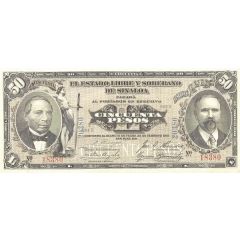 50 Pesos El Estado Libre y Soberano de Sinaloa
