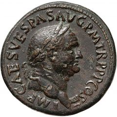 Sestertius - Vespasian S C, Mars