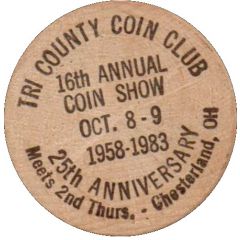 Wooden Nickel - Tri County Coin Club Chesterland, Ohio