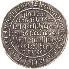 1/4 Thaler - John Ernest Death of Eleonora Dorothea, Widow of William IV