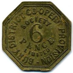 6 Pence - Bury District Co-op Prov SL Lancashire