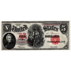 5 Dollars United States Note - `Woodchopper note`