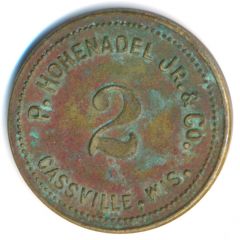 2 Cents - P. Hohenadel Jr. and Co, Cassville, Wis / Daniel G. Trench and Co., Canning Factory Outfitters, Chicago