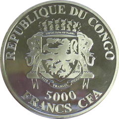 5000 Francs CFA African Silver Lion