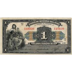 10 Soles de Oro Overprinted on P#53