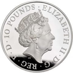 10 Pounds - Elizabeth II Falcon of Plantagenets, Silver Piedfort