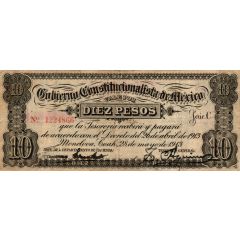 10 Pesos Gobierno Constitucionalista de Mexico