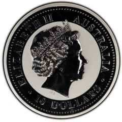 10 Dollars - Elizabeth II 4th Portrait - Australian Kookaburra - Silver Bullion Coin