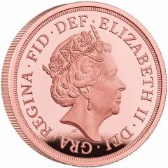 5 Sovereigns- Elizabeth II 5th portrait, Platinum Jubilee