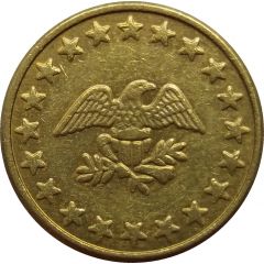 Token - 5 Eagle looking right, 20,3 mm, Brass