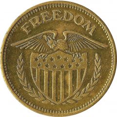 Token - No Cash Value Eagle, Freedom, 28.5 mm, Brass