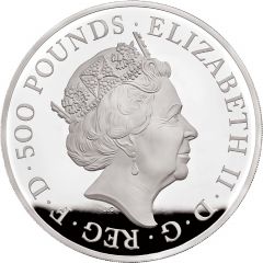 500 Pounds - Elizabeth II White Lion of Mortimer, Silver Proof
