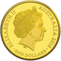 3000 Dollars - Elizabeth II 4th Portrait - 2016 Australian Olympic Team - Gold Proof