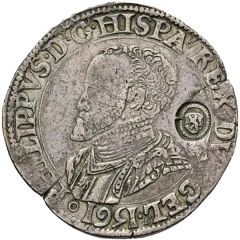 1 Daalder ` Philipsdaalder` - Philip II PHILIPPVS - Countermark A13.1