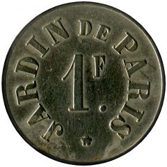 1 franc - Jardin de Paris - Paris 75