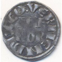 Denier parisis - Éléonore d`Alsace 2nd type : molette
