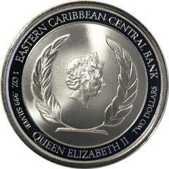 2 Dollars - Elizabeth II Emerald Isle of the Caribbean