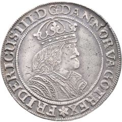 2 Speciedaler - Frederik III Type I.A, 5 lines in crown, date outside inner ring
