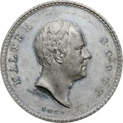 Medal Walter Scott, white metal
